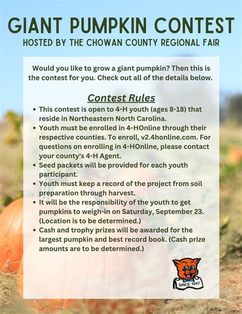 Giant Pumpkin Contest | Chowan Fair