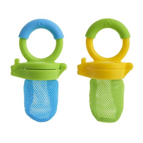 Baby Fruit Feeder Teething Pacifier Toddler Mesh Bag Nibbler Blue/Green 2 Pcs #pacifier #baby # ...