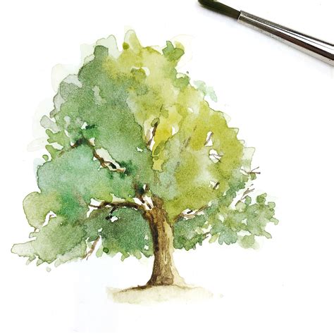 Watercolor Tree Painting Easy Tutorial - Franklin Morrison's Coloring Pages