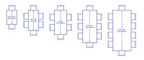 Rectangle Table Sizes Dimensions & Drawings | Dimensions.Guide