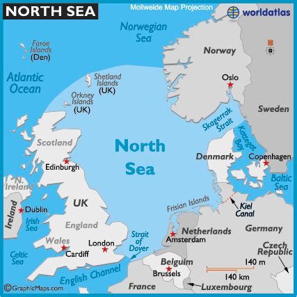 Map of the North Sea - North Sea Map Location, World Seas - World Atlas