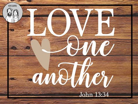 Love One Another John 13:34 Bible Verse With Heart SVG EPS | Etsy