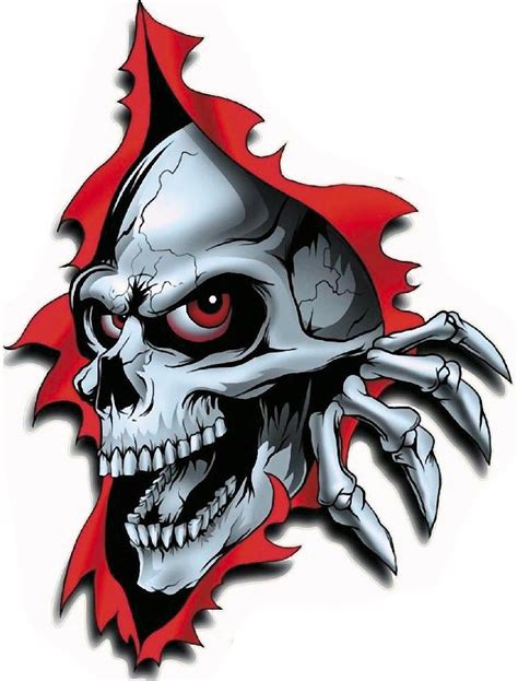 LARGE RIPPED TORN METAL SKULL VINYL CAR BIKE VAN DECAL STICKERS - 210mm X 155mm in 2020 | Metal ...