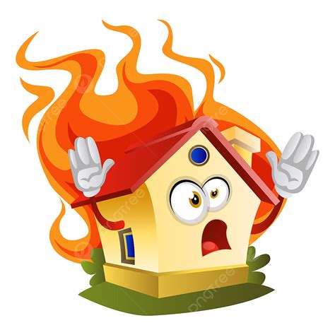 House On Fire Cartoon Png