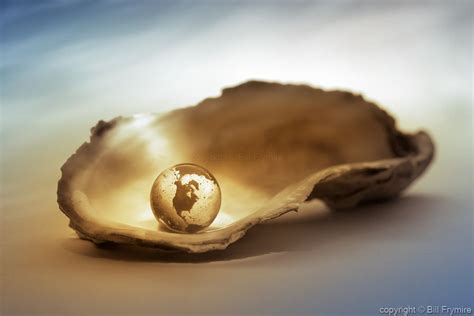 world globe in oyster