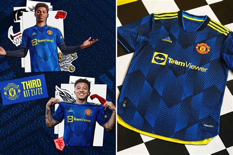 Man Utd release new black, blue and yellow third kit with 'M' ingrained ...