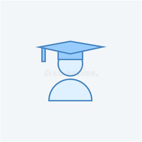 Student or School 2 Colored Line Icon. Simple Dark and Light Blue ...