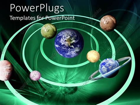 PowerPoint Template: all the planets of the solar system together revolving around Earth (23594)