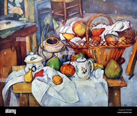 Still life with Fruit Basket by Paul Cézanne (1839-1906) French artist and Post-Impressionist ...