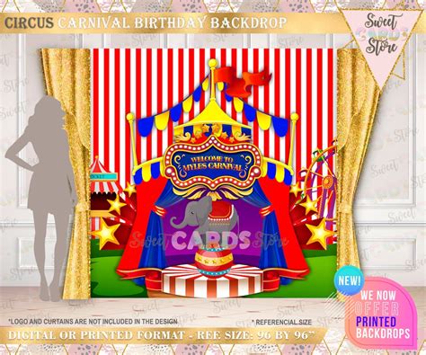 Circus Tent Printable Party Backdrop Circus Party Backdrop - Etsy