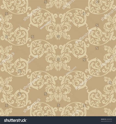 Endless Vintage Beige Wallpaper Pattern Stock Vector Illustration 65834554 : Shutterstock