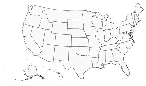 United States Map Template Blank