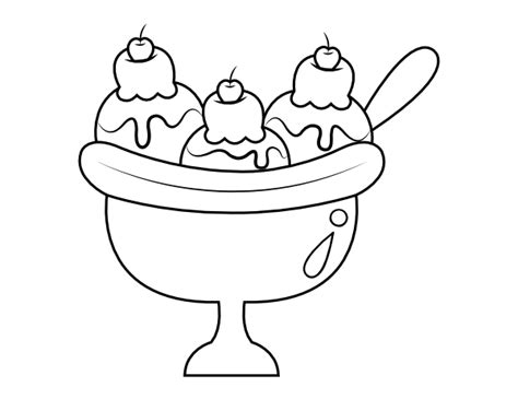 Printable Banana Split Coloring Page