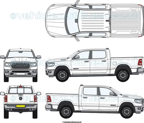 LIGHT COMMERCIAL - DODG0015 - DODGE - Ram - 2019 onwards - Vehicle Outlines