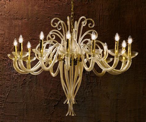 Modern Murano chandelier L6014k12 gold glass - MURANO IMPORTS™