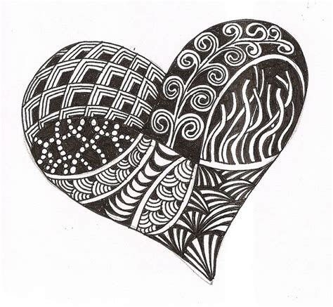 Zentangle Patterns Hearts