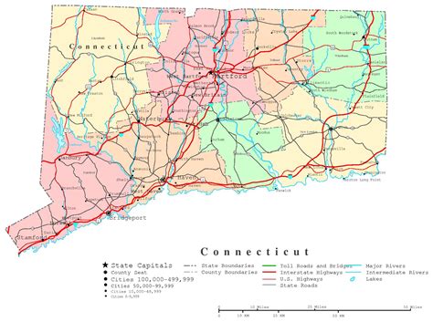 Connecticut Printable Map