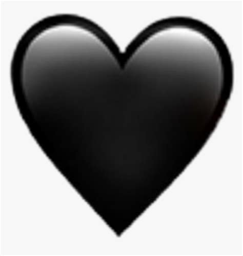 Black Heart Emoji Iphone - Black Heart Emoji Whatsapp, HD Png Download ...