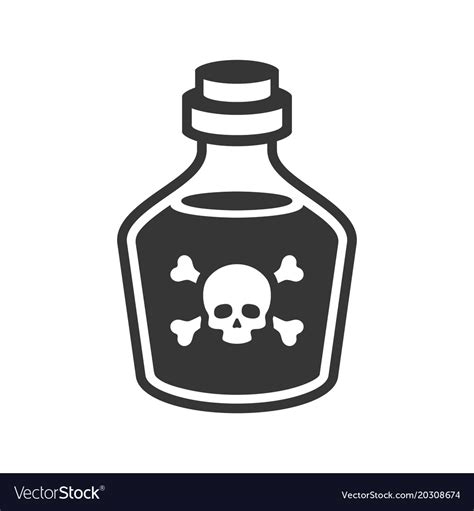 Glass poison bottle icon on white background Vector Image