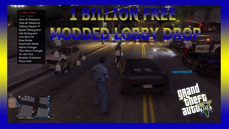 GTA 5 ONLINE MODS - 1 BILLION MODDED LOBBY DROP |(FREE MONEY) (PS3,PS4,XBOX ONE,XBOX 360,PC ...