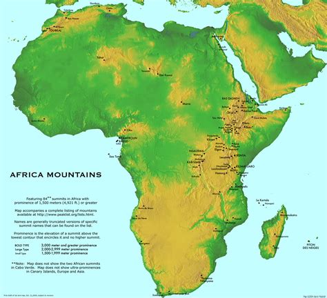 Large detailed Africa mountains map | Africa | Mapsland | Maps of the World