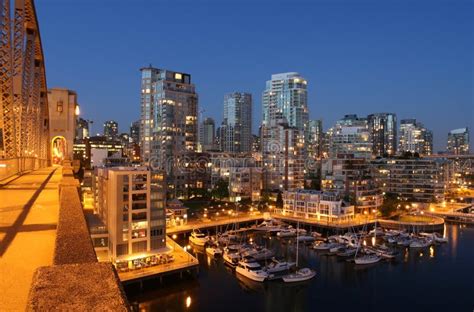 Vancouver city night scene stock photo. Image of background - 2937368