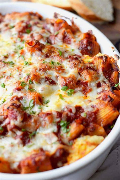 Spicy Italian Sausage Baked Ziti - Butter Your Biscuit