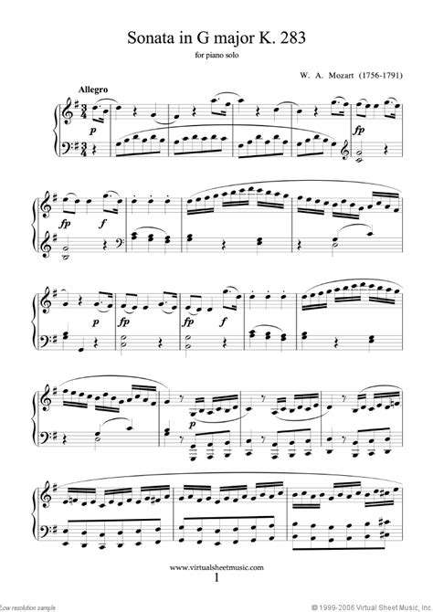 mozart sonata - PDF free sheet music