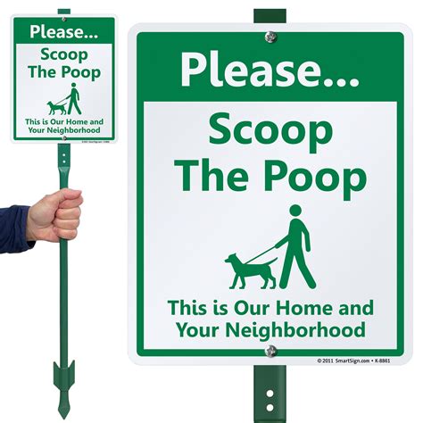 Please Scoop The Poop Sign - Dog Poop Lawnboss Sign