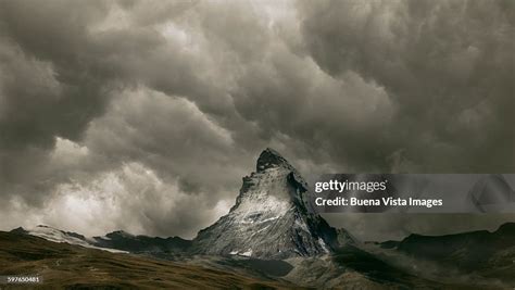 The Matterhorn Under A Cloudy Sky High-Res Stock Photo - Getty Images