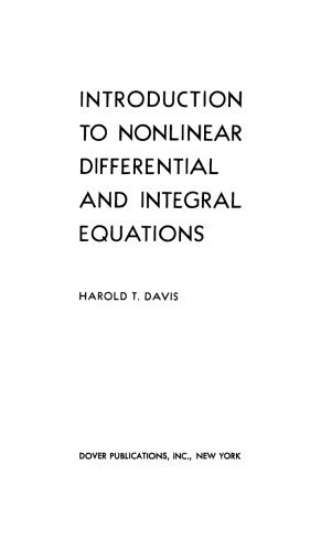 Solutions for Introduction to nonlinear differential and integral equations 1st by Harold T ...