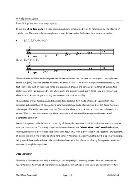 Whole Tone Scale | PDF | Elements Of Music | Music Theory