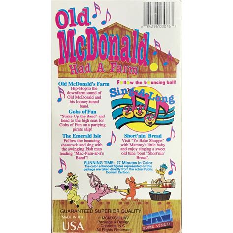 Sing-A-Long Songs - Old McDonald Had A Farm (VHS) - Arz Libnan