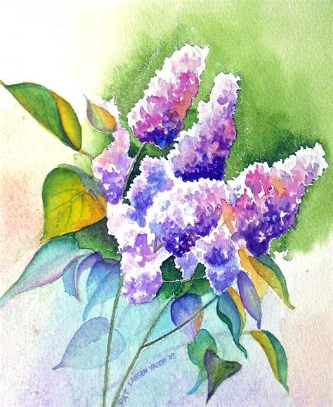 Purple Lilacs Painting by Pat Yager