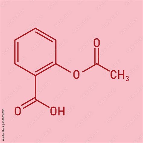 Chemical structure of Aspirin or Acetylsalicylic acid (C9H8O4 ...