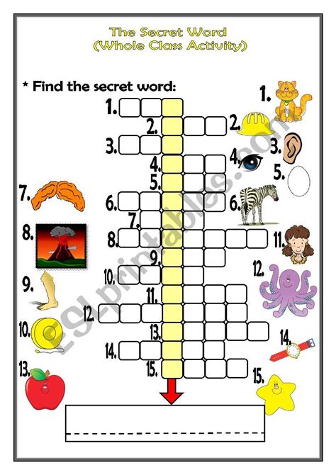 The secret word activity - ESL worksheet by Noora Mohammed