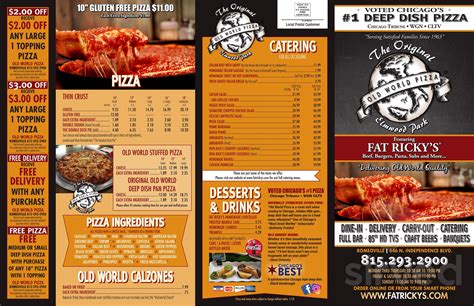 The Original Old World Pizza menu in Elmwood Park, Illinois