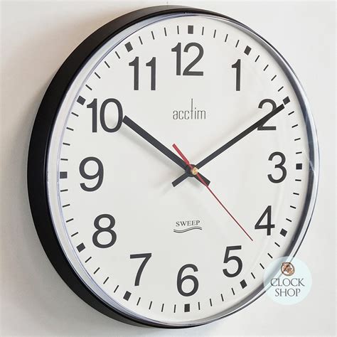 Clerkenwell - Black Round Wall Clock With Silent Sweep Second Hand 30.5cm By ACCTIM - Acctim