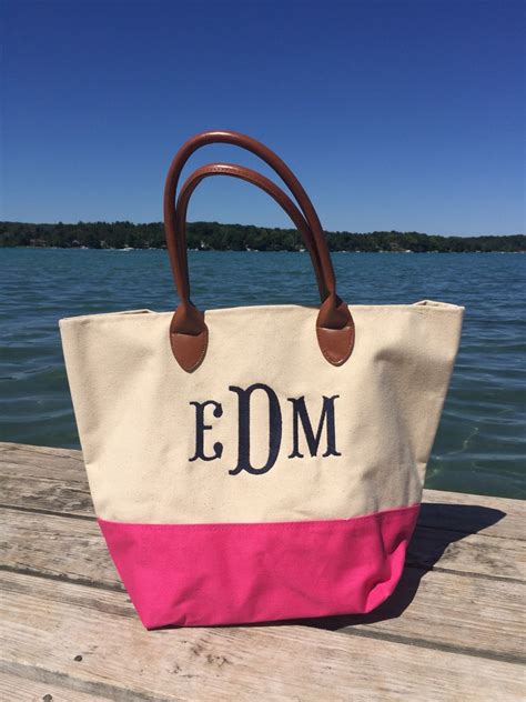 Monogram Tote Monogram Tote Bag Monogrammed Tote - Etsy