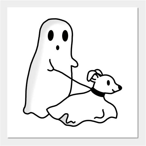 Cartoon ghost walking ghost dog wall and art print cute ghost halloween – Artofit