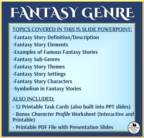 Fantasy Genre - Interactive PowerPoint with Task Cards - Australian Teachers Marketplace