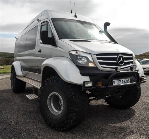 Iceland's 4WD lifted Mercedes Van - saw quite a few of them there. : r/carporn