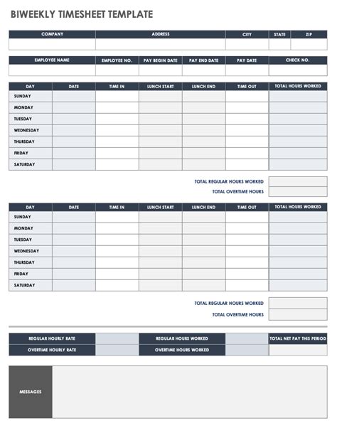 Biweekly Timesheet Template Excel Free Download