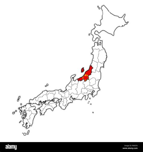 Map niigata niigata prefecture japan Cut Out Stock Images & Pictures - Alamy