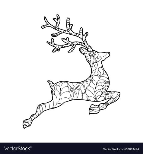 Hand Drawn of Jumping Deer Royalty Free Vector Image