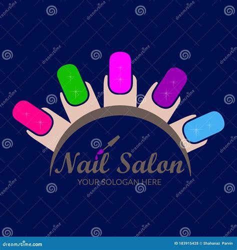 Nail Salon Logo Design and Nail Art Vector Stock Vector - Illustration of pedicure, welness ...