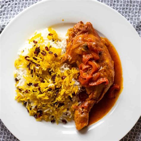 Zereshk Polo Morgh (Persian Barberry Rice with Chicken) | Recipe in 2024 | Chicken and ...