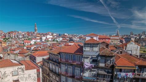 Panoramic Overview of Old Town of Porto Timelapse, Portugal Stock Video - Video of aerial, city ...