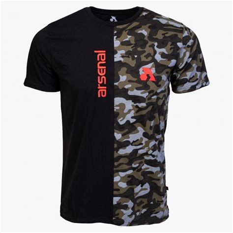 Arsenal, Inc. > T-Shirts > Black / Camo Cotton Relaxed Fit T-Shirt