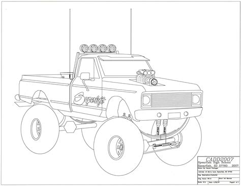 Lifted Pickup Truck Pages Coloring Pages